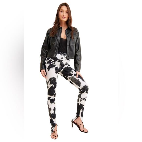 Who wore what NWT size 25 black and white stiletto slit. Retails for $168. - Picture 1 of 10